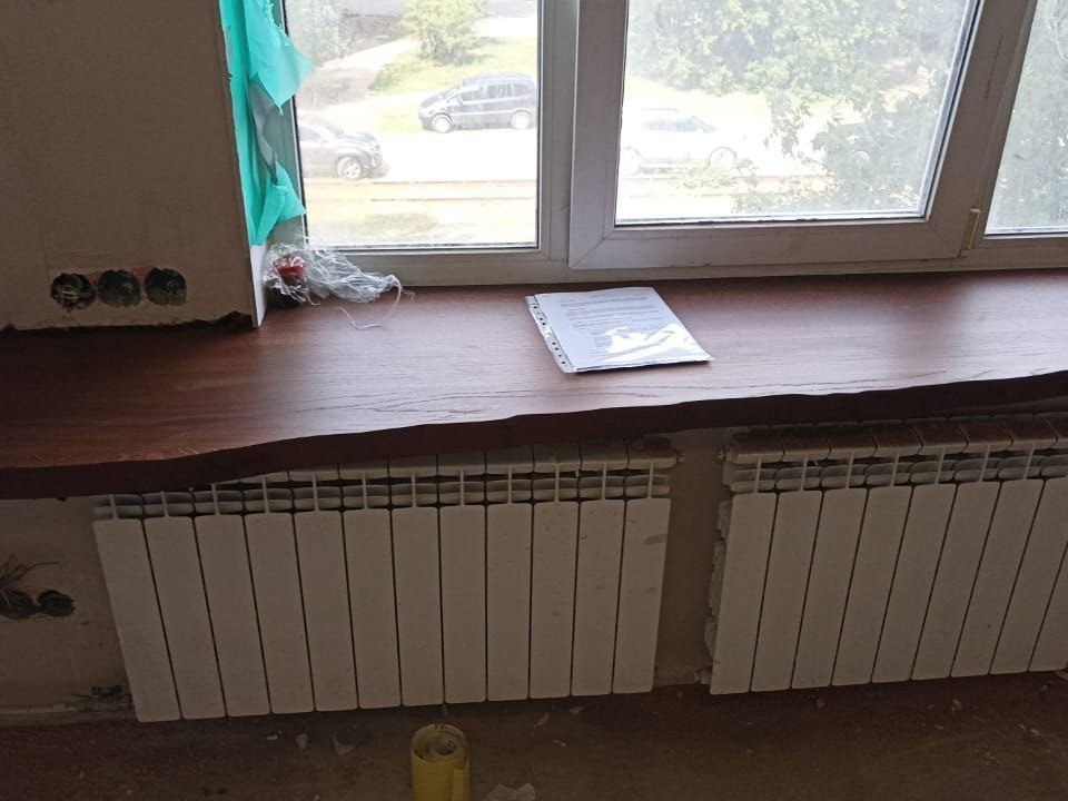 Подоконник из дуба с исскуственным живым краем (4)