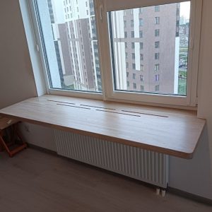 Подоконник-столешница из сращено ламельного беленого дуба (1)