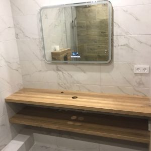 Столешница и полка из дуб в ванную (3)